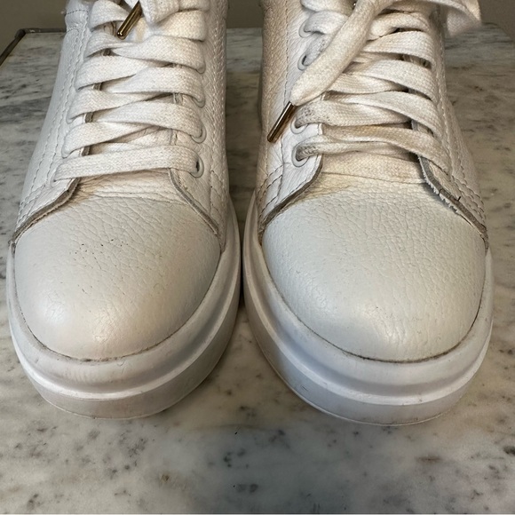 Zara Real Leather White Chunky Platform Sneakers - Picture 5 of 9
